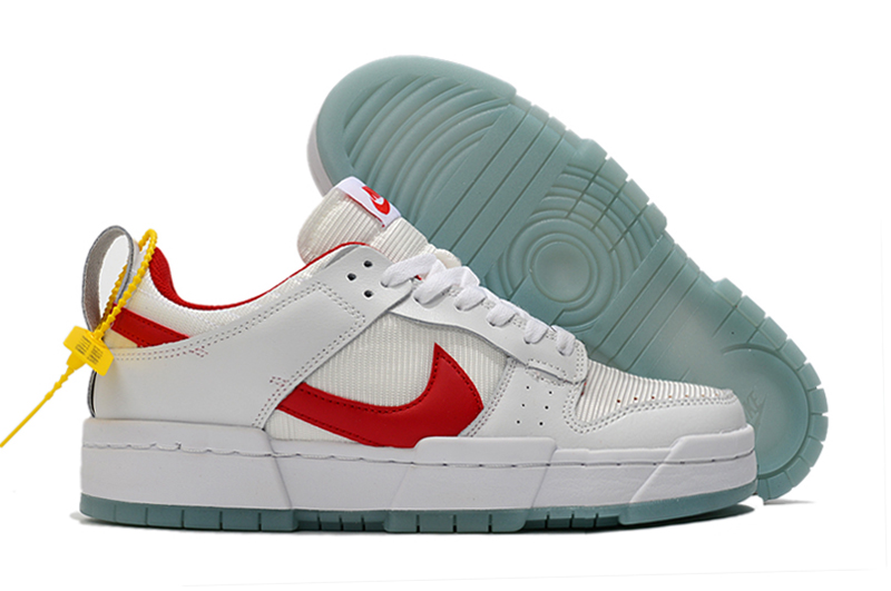 Women Nike Dunk Low Disrupt White Red Shoes - Click Image to Close